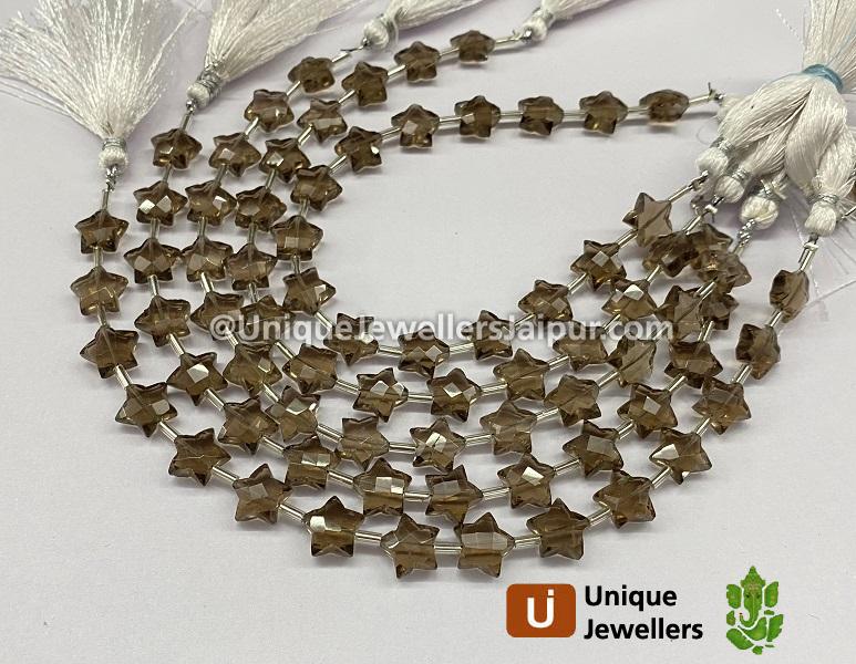 Smoky Faceted Star Beads